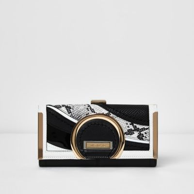 Monochrome snake print purse